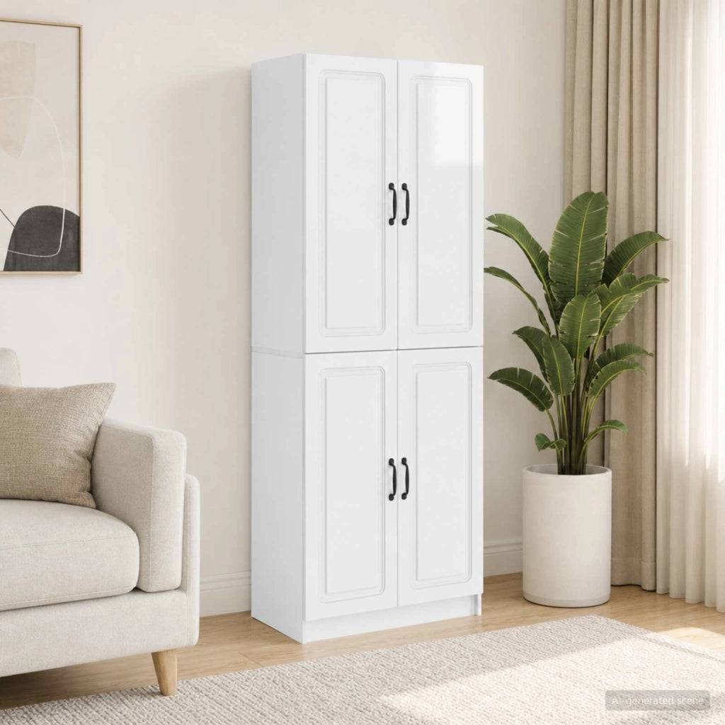 Set di armadi 2 pz Bianco Lucido Legno ingegnerizzato 3416947