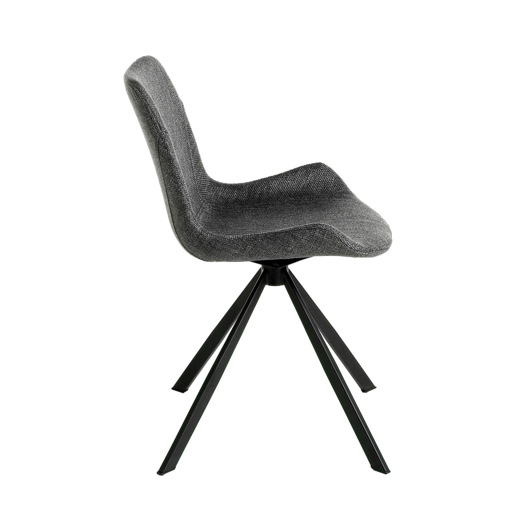 Sedia girevole in tessuto grigio scuro