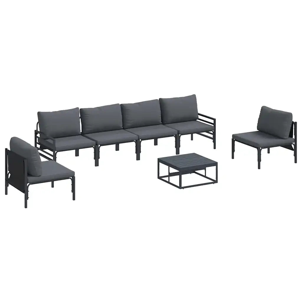vidaXL Set Divano da Giardino 7 pcs Antracite Acciaio