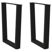 Set di 2 gambe regolabili per tavolo da pranzo a forma di V 70 x 72-73 cm stile moderno con guide in acciaio nero 02_0056931
