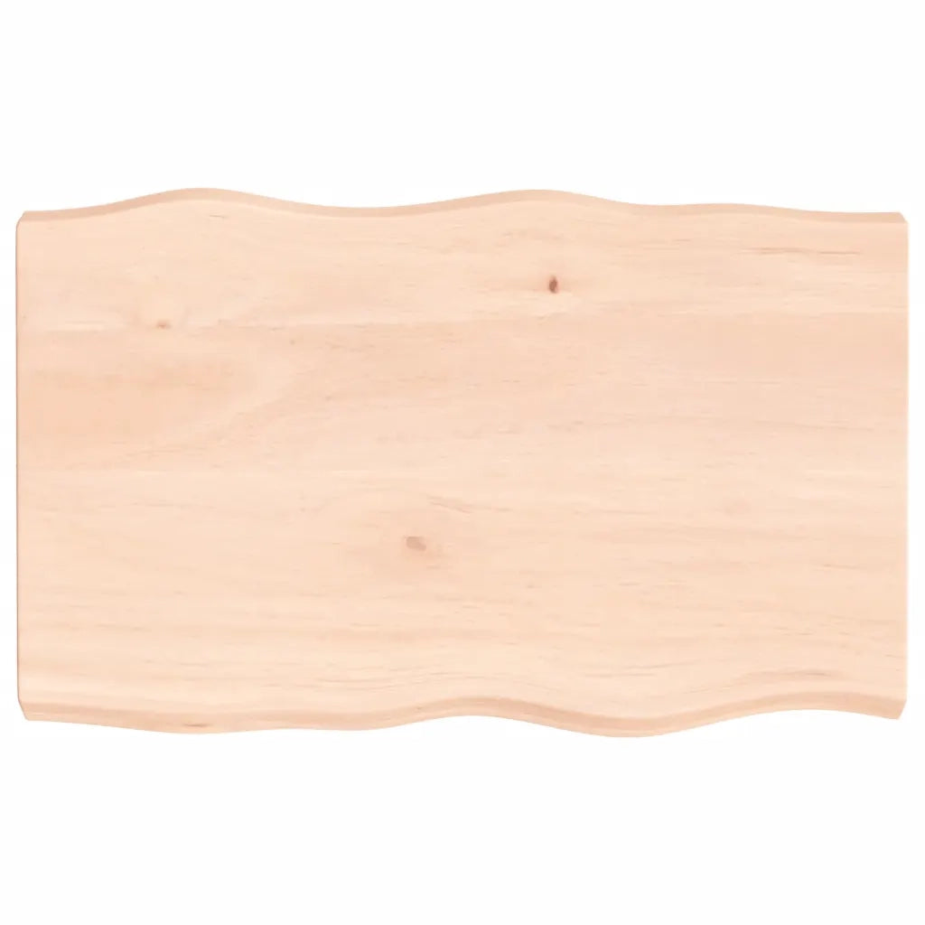Piano per Tavolo 80x50x(2-6) cm Rovere Non Trattato Bordi Vivicod mxl 104005