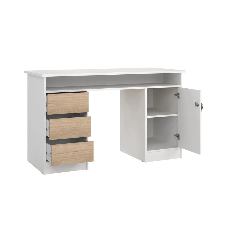 KIT SCRIVIANIA FUCTION PLUS 126X55X75 BIA/QUERCIA- 1,0 pz