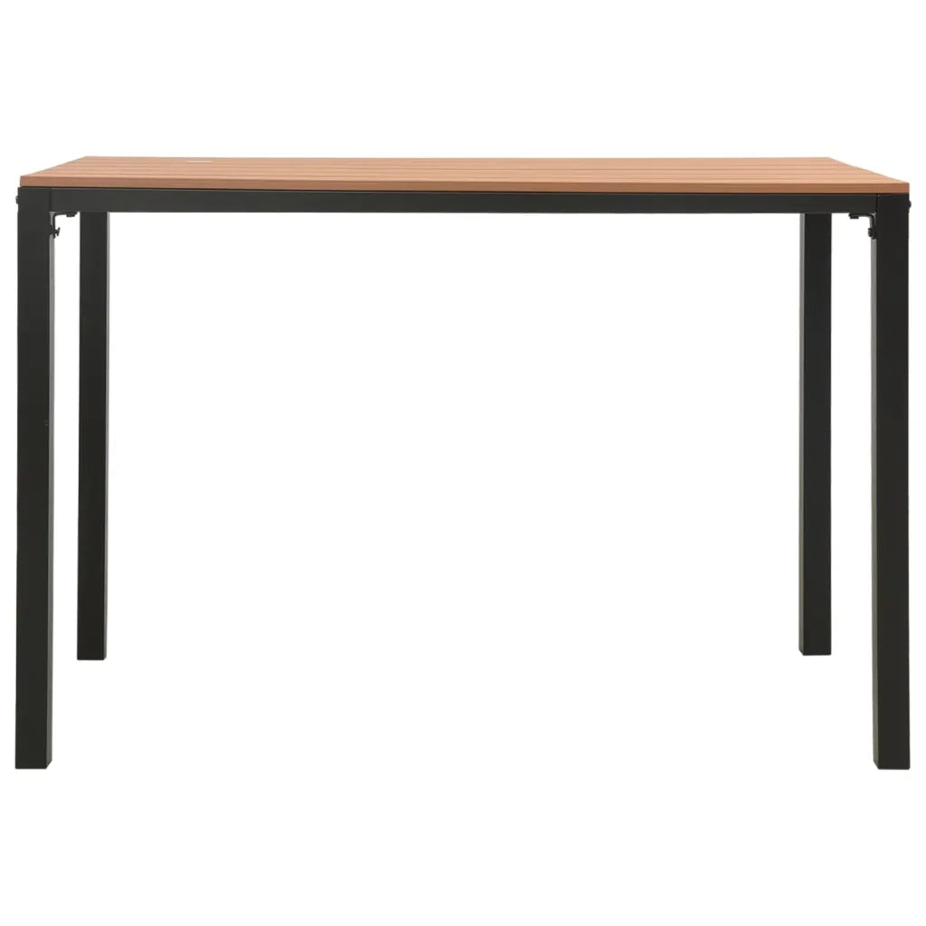 Set da Pranzo da Giardino 3 pz in Acciaio e WPC Marrone e Nero cod mxl 39873