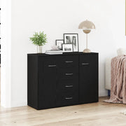 Credenza Rovere Nero 88x30x64 cm in Legno Multistrato 862446