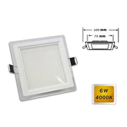 Trade Shop - Pannello Led Slim Incasso Bordo Vetro Quadrato 6w Luce 6500k 4000k 3000k P-75eq - -bianco Naturale      -