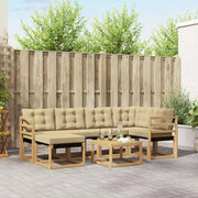 Set di divani da esterno con cuscino 7 pcs Bianco e Beige