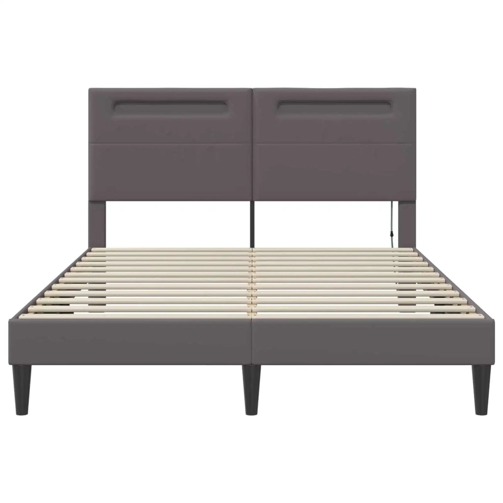 Struttura del letto con testiera Grigio 160 x 200 cm Similpelle 42028027