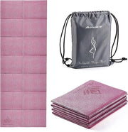 Mat di Yoga Opvougliabile con Antiscivolo Resistente al Trasporto Mat di Yoga Ecologo in PVC Mat di Yoga Spesso per Allenamento Fitness Pilates Palestra Mat di Allenamento per Donne Uomini Bambini