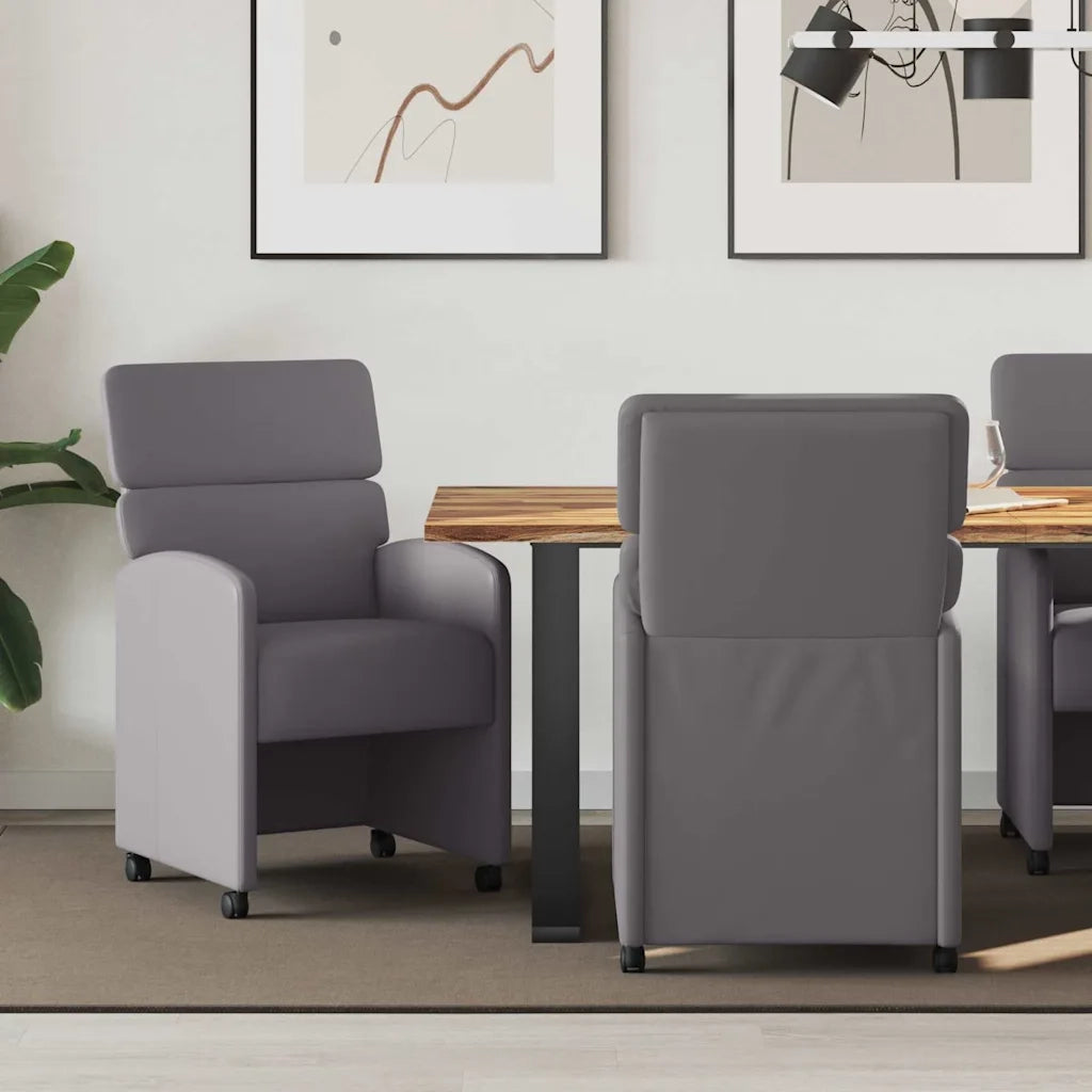 Sedie da Pranzo con Ruote 2 pcs Grigio 58 x 65 x 98 cm 42017886