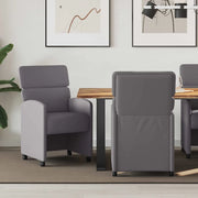 Sedie da Pranzo con Ruote 2 pcs Grigio 58 x 65 x 98 cm 42017886