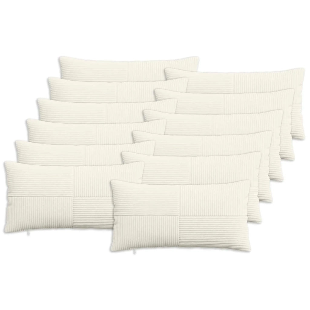 Federa 12 pcs ALMELO Crema 40 x 80 cm corduroy 914613