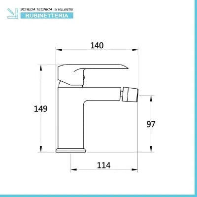 Rubinetto bidet cromato serie Dalila incluso di piletta