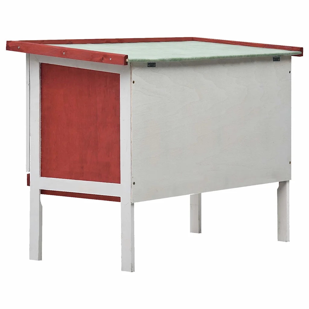 Conigliera per Esterni con Piano Singolo Rossa in Legno cod mxl 48401