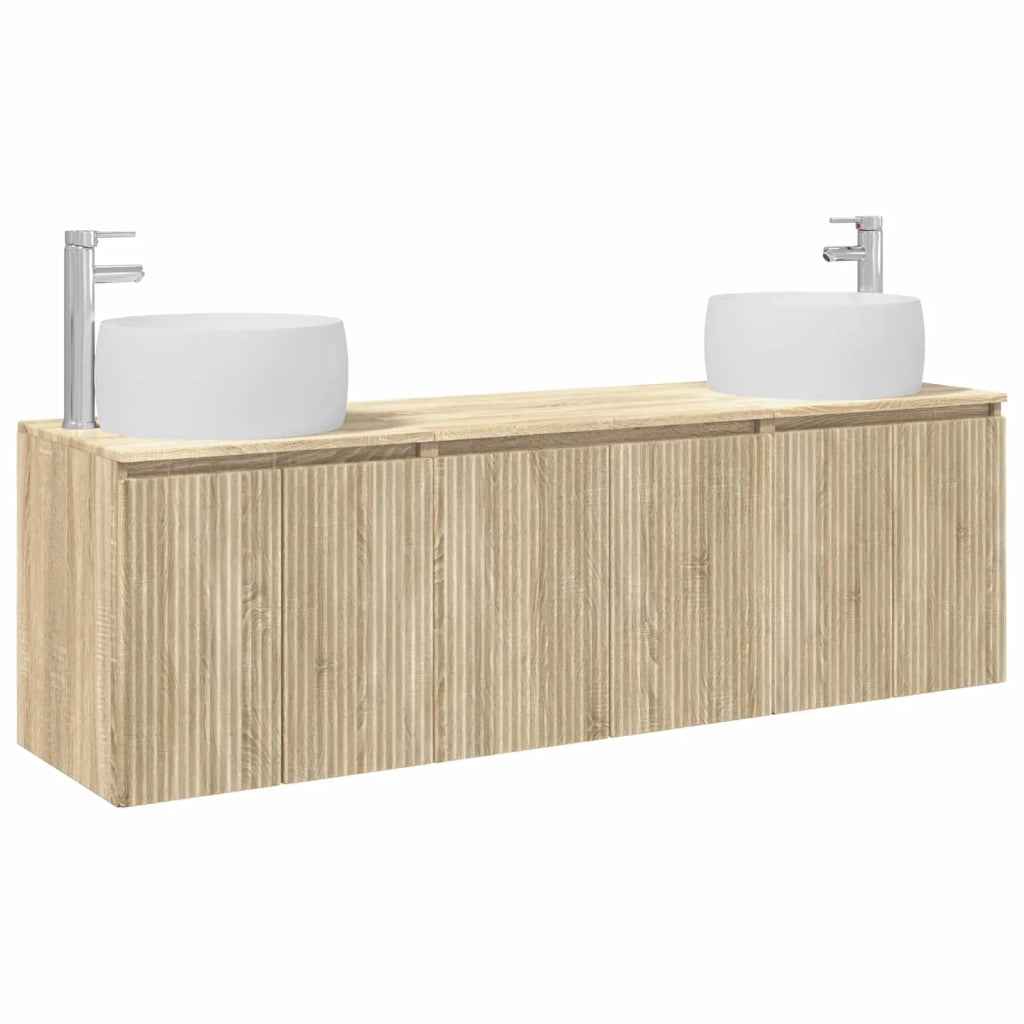 Set di Armadi da Bagno 3 pz Rovere Sonoma 49,5 x 44,5 x 66 cm 3405709