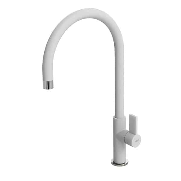 Rubinetto Miscelatore Cucina Elleci Volta Granitek Bianco MGKVTA68