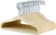 Slipvaste kleerhangers in flanella per bambini e piccoli - 50 pezzi beige, 29,5 cm