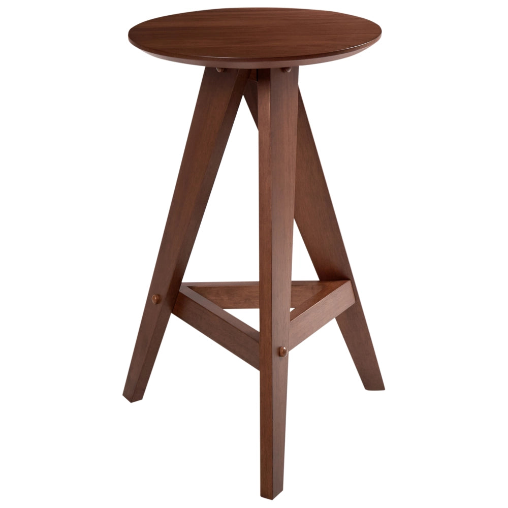 Set di 2 sgabelli in legno di caucciù marrone in stile retrò per sala da pranzo cucina