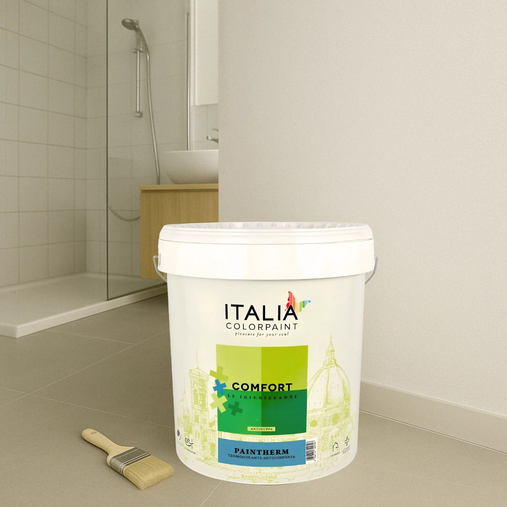 Idropittura termoisolante anticondensa muffe umidità bianca comfort paintherm *** formato 4 lt, confezione 1