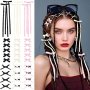 Set di 33 clip per capelli per bambine, clip per capelli snap con lunghe strisce, accessori per capelli in stile - Set di 33 - Accessori per bambine - Rosa, bianco, nero - 3 disegni