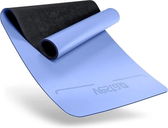 Mat di yoga in PU - Vincitore di test della mat di fitness - Mat sport antislip grigia con qualità duratura