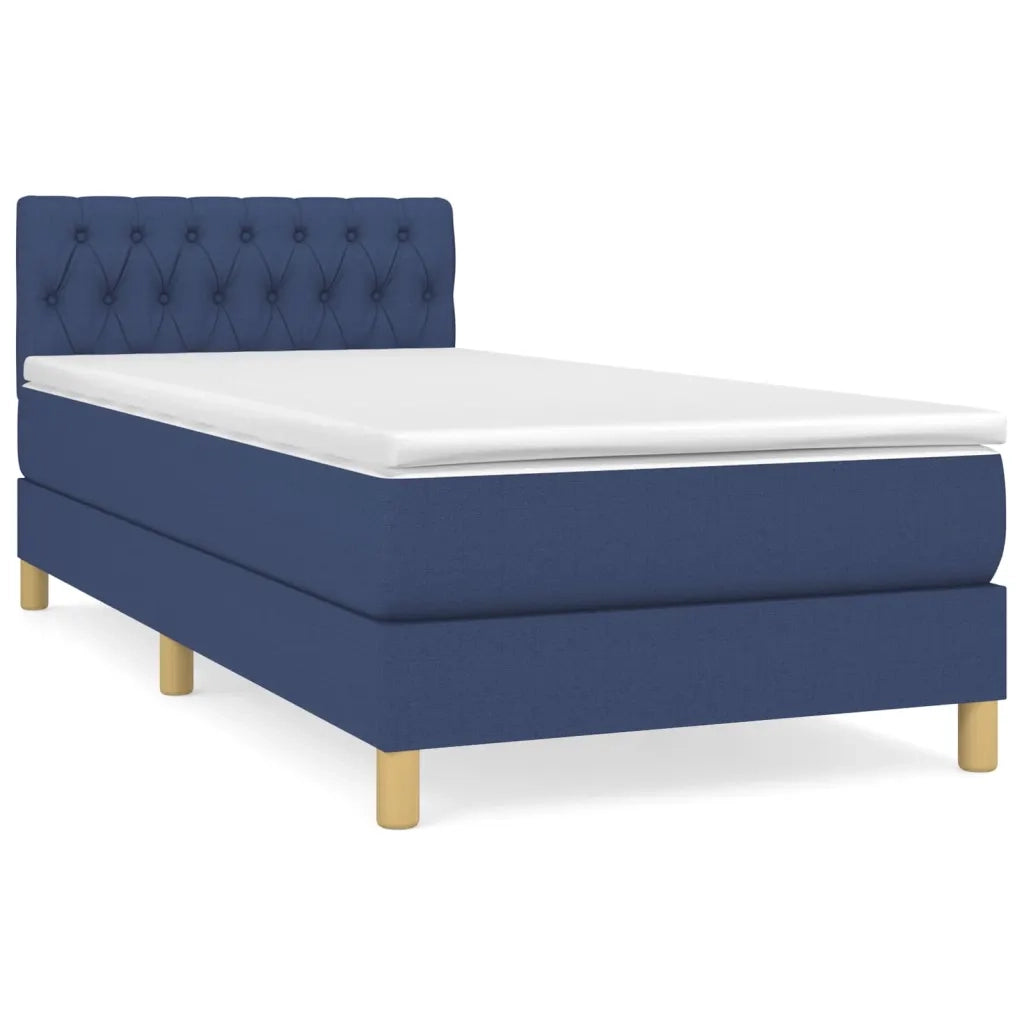 Giroletto a Molle con Materasso-Struttura Letto Blu 80x200 cm inTessuto 344332