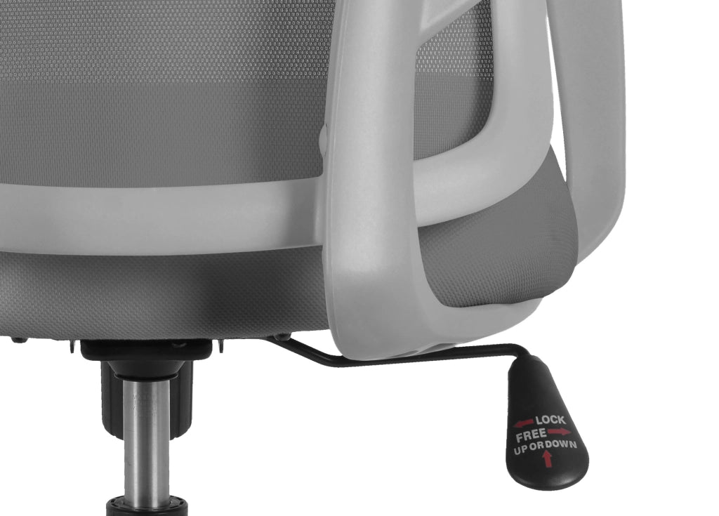 Sedia studio Hispanohogar altezza regolabile in tessuto gris