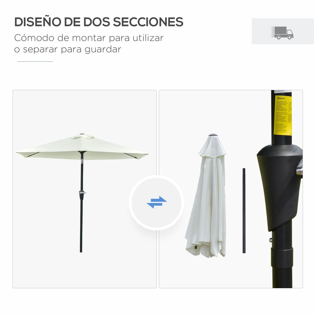 Ombrellone da Giardino ¨C Zephmum ¨C Crema ?230x216 cm Impermeabile