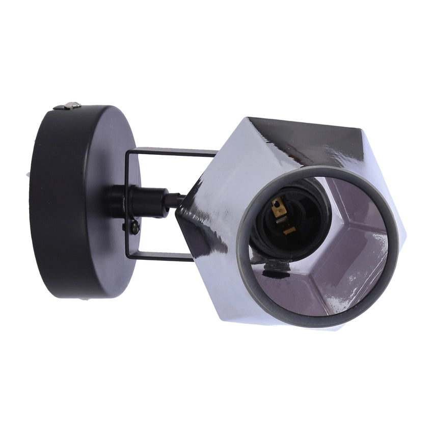 Applique da parete Candellux Randi nero vetro fumé E14 15W