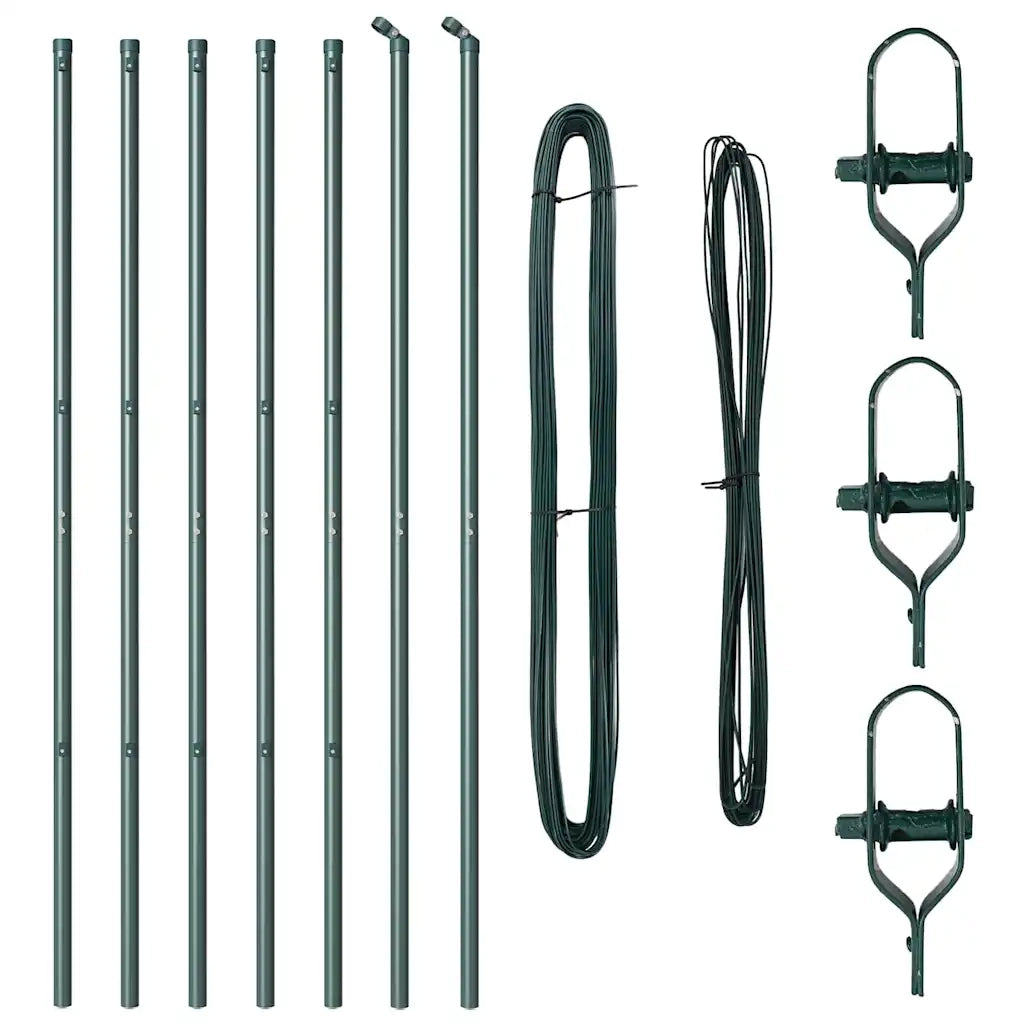 Palo della recinzione 7 pcs Verde Acciaio 42004196