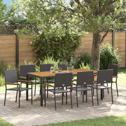 Set da Pranzo per Giardino 9 pcs Nero polyrattan 3365412