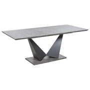 Tavolo da pranzo allungabile con effetto cemento 160/200x90cm per 8 persone grigio e nero soggiorno cucina 