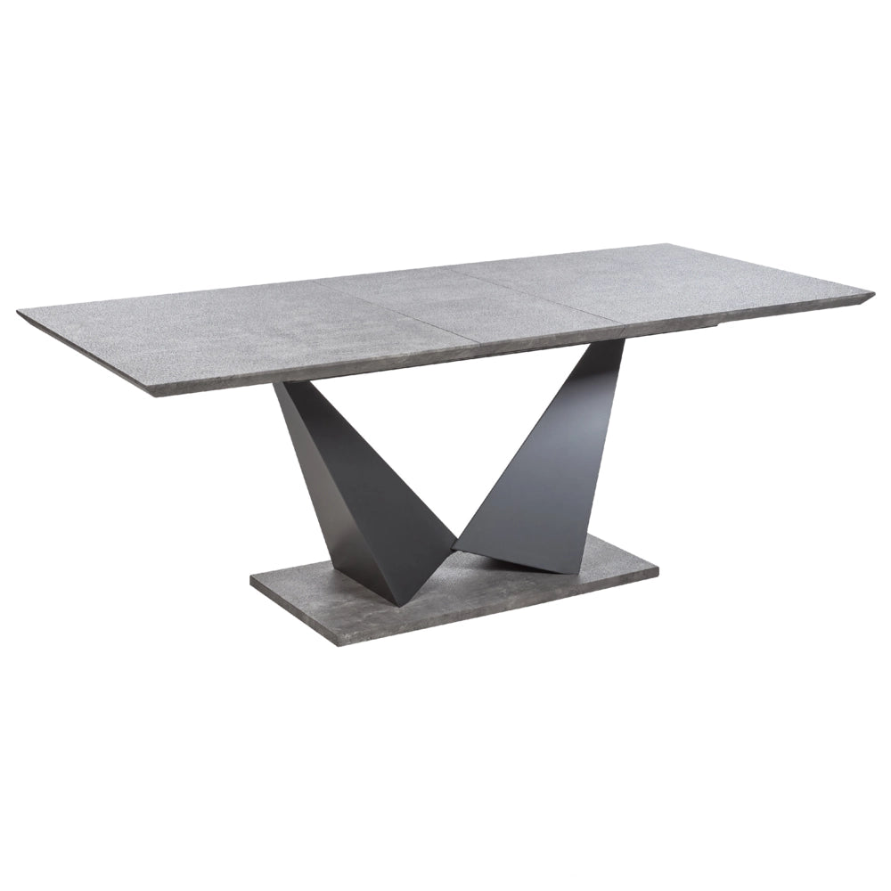 Tavolo da pranzo allungabile con effetto cemento 160/200x90cm per 8 persone grigio e nero soggiorno cucina 