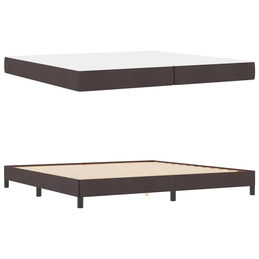 vidaXL Letto a molle con materasso Marrone scuro 200 x 200 cm Tessuto