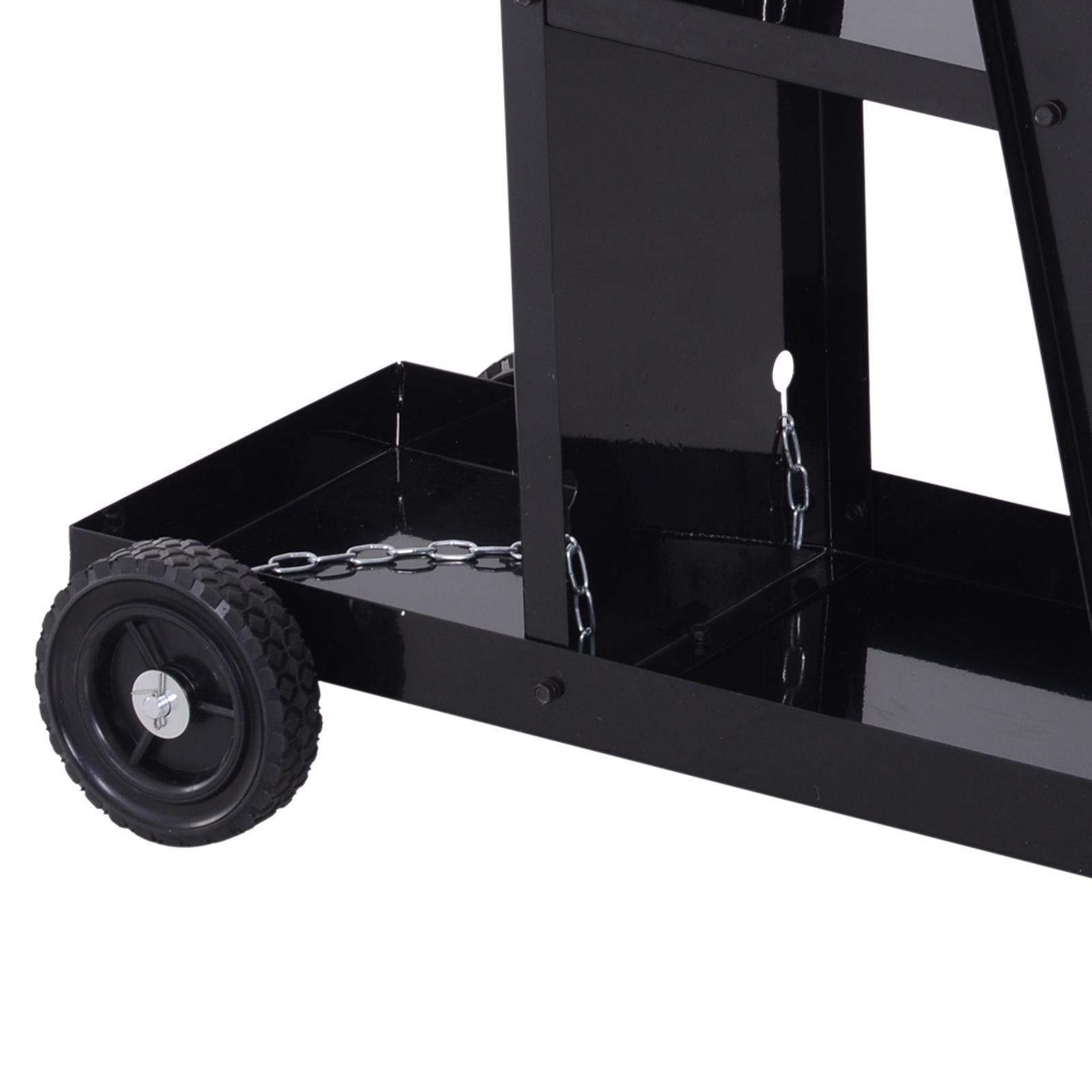 Carrello Porta Utensili Attrezzi a 3 Ripiani 4 Ruote Max 50kg Nero 71x70x39 cm