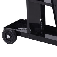 Carrello Porta Utensili Attrezzi a 3 Ripiani 4 Ruote Max 50kg Nero 71x70x39 cm