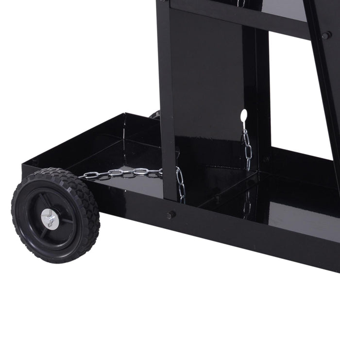 Carrello Porta Utensili Attrezzi a 3 Ripiani 4 Ruote Max 50kg Nero 71x70x39 cm