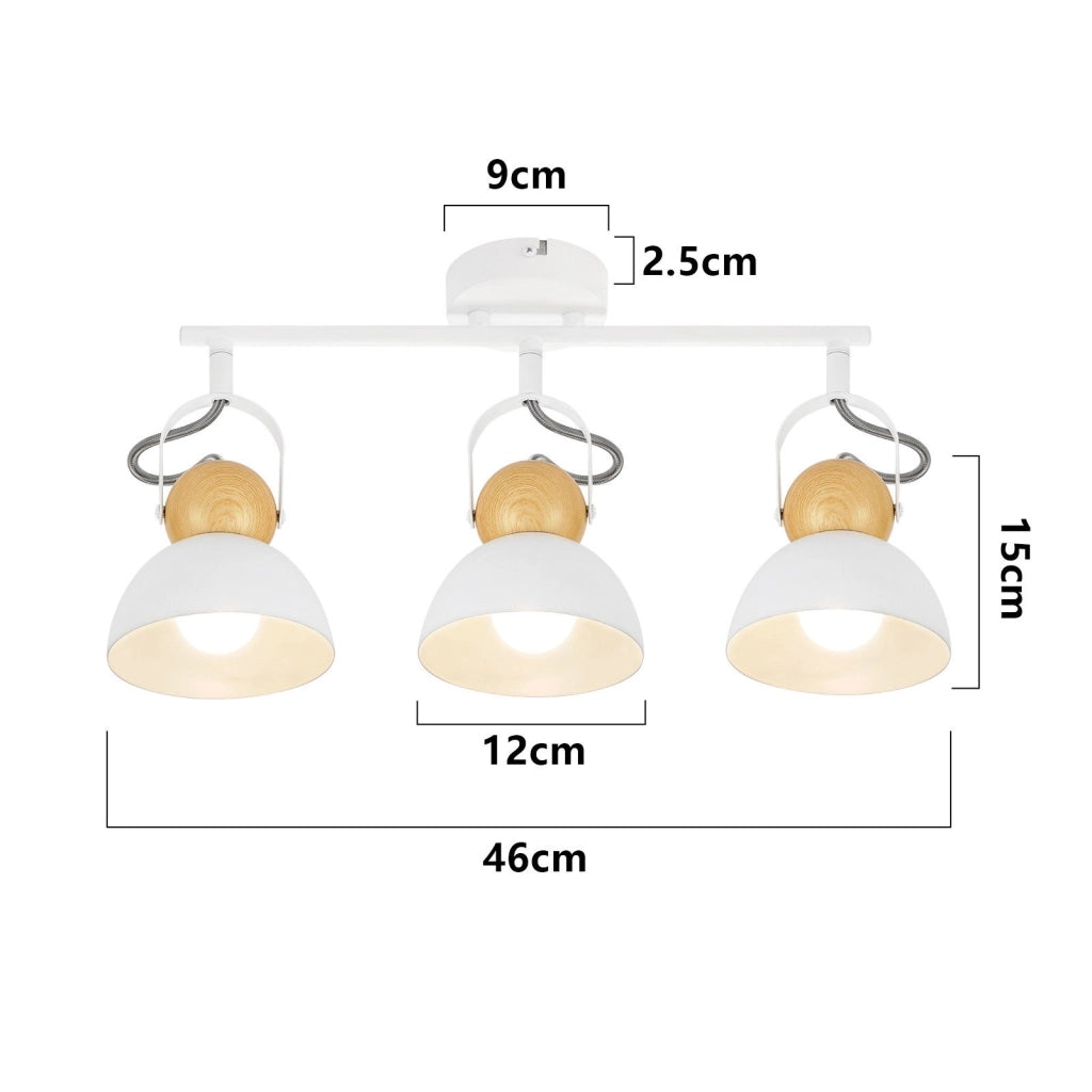 ZMH Faretto da soffitto a 3 luci orientabile a 350° Vintage Plafoniera Soggiorno