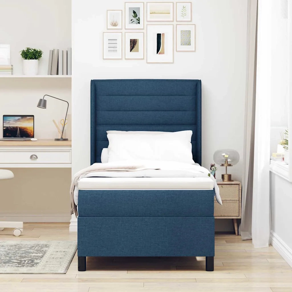 Letto a molle con materasso Blu 200 x 100 cm Tessuto 3341573