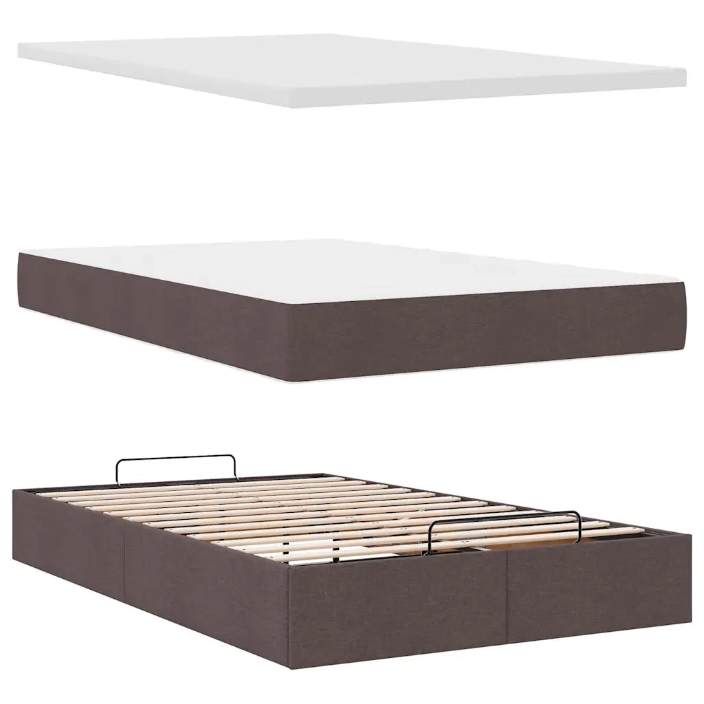 Struttura Letto Pouf con Materasso 120x200 cm in Tessuto 3311102