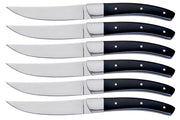 Set 6 Coltelli da Bistecca Lama Liscia Manico in Plastica Tyson Nero