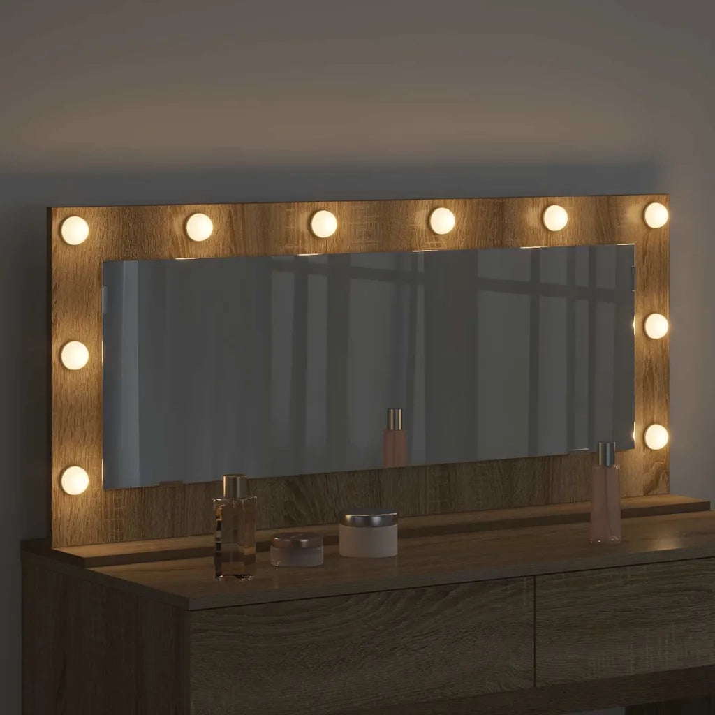 Specchio da Vanità Rettangolare Rovere Sonoma 100 x 45 x 18 cm 868327