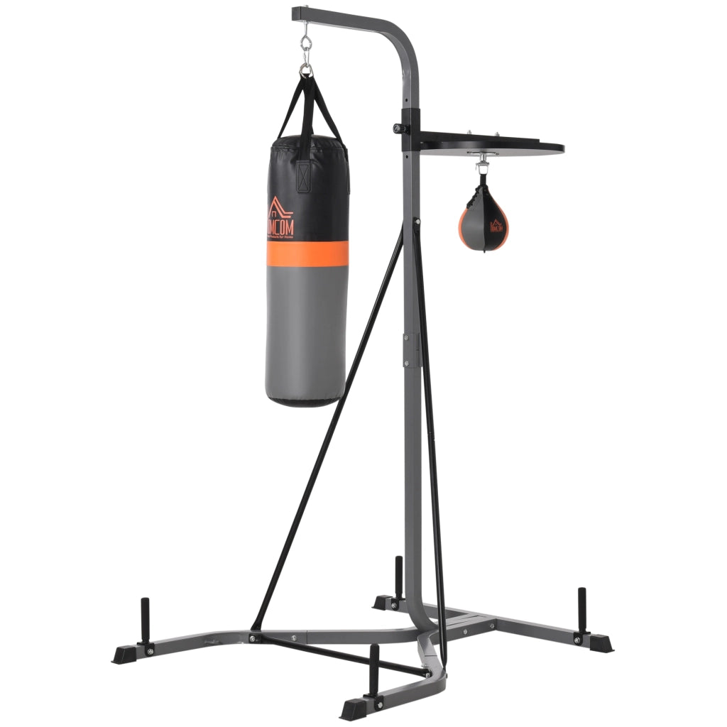 Supporto per Sacco da Boxe con Piedi ¨C zephmum ¨C Nero, Acciaio, con Sacco di Velocit¨¤