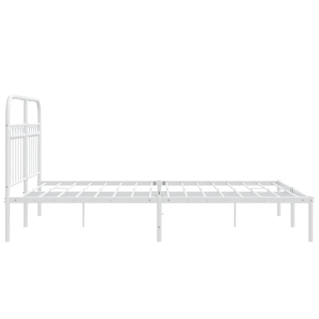 Giroletto con Testiera Metallo Bianco 135x190 cm
