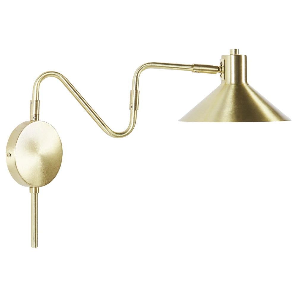 Lampada da parete con paralume in metallo oro regolabile a braccio lungo camera da letto soggiorno