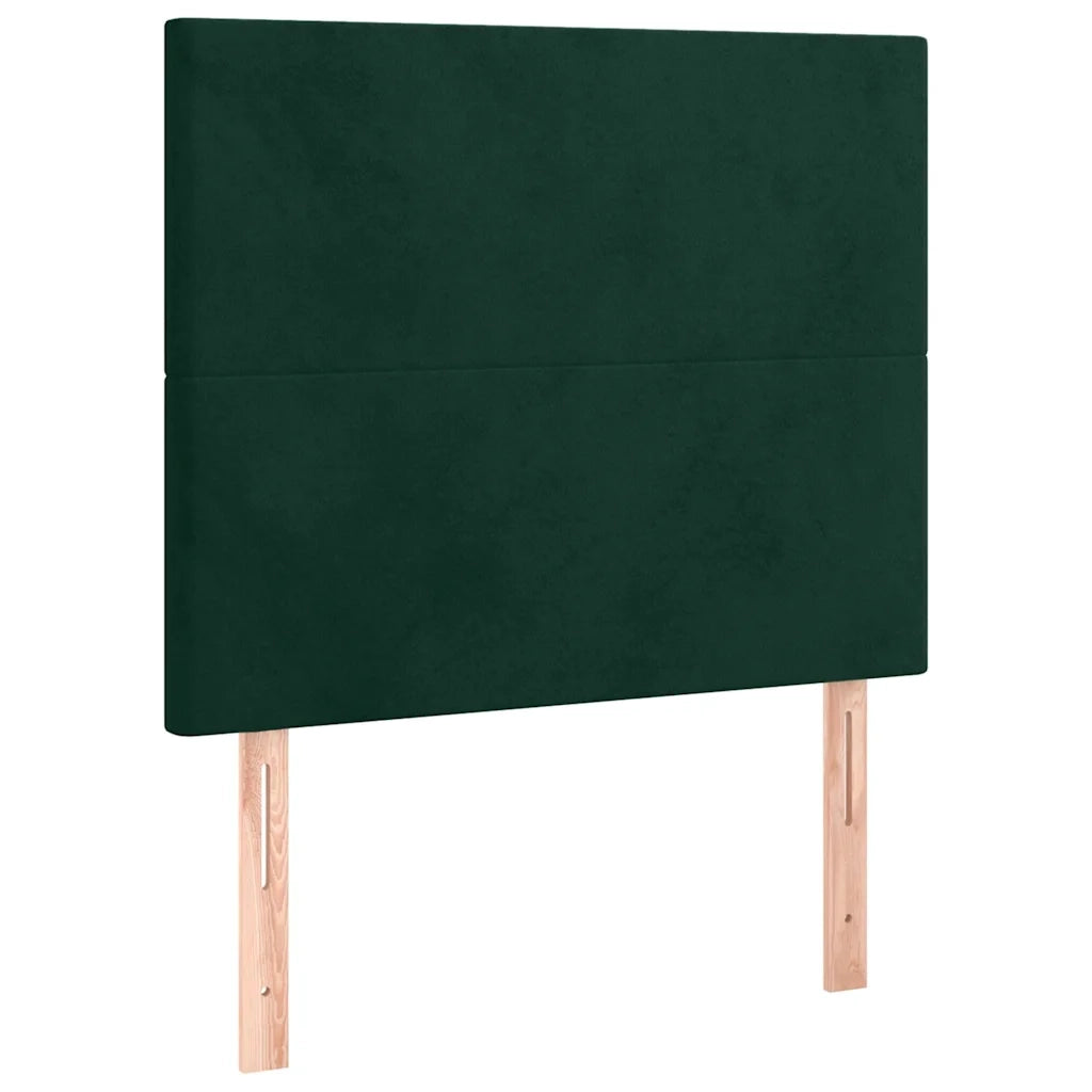 Letto a Molle con Materasso e LED-Struttura Letto con Materasso Verde Scuro 80x200cm Velluto 709025