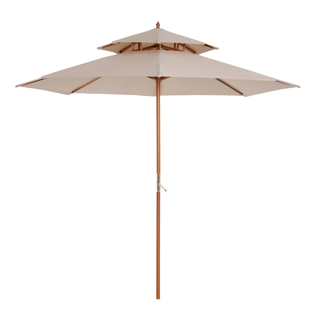 Ombrellone Legno Massello ¨C zephmum ¨C beige diametro 2,7 m