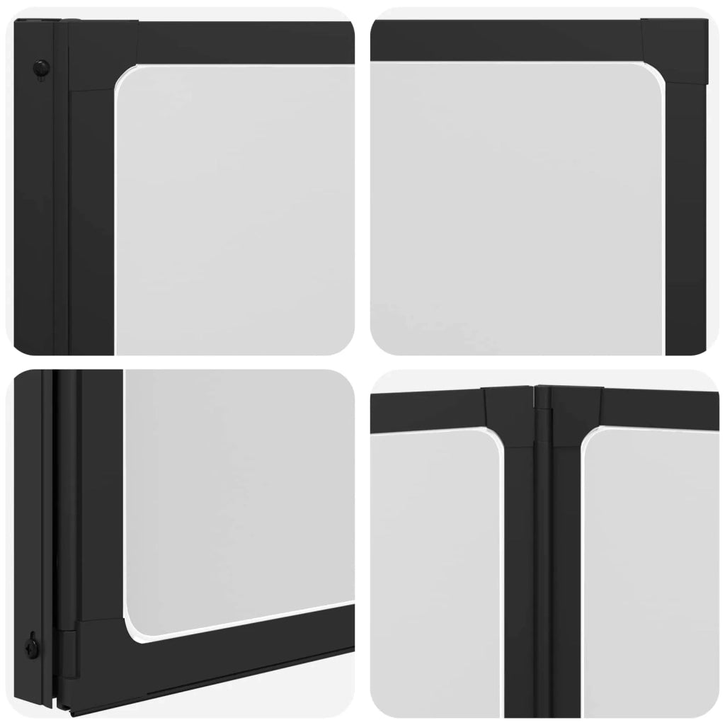 Parete doccia Nero 120 x 2 x 117 cm Alluminio e PP CFW5408873