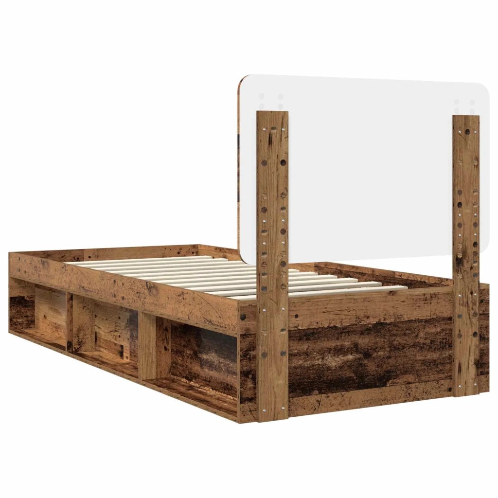 Struttura del letto-Giroletto Legno vecchio 100 x 200 cm Pino massello 440973