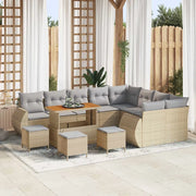 Set Divano da Giardino 13 pcs Beige polyrattan