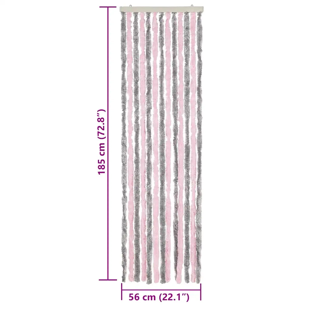 Tenda Antimosche Grigio Argento e Rosa 56x185 cm in Ciniglia CFW7368303